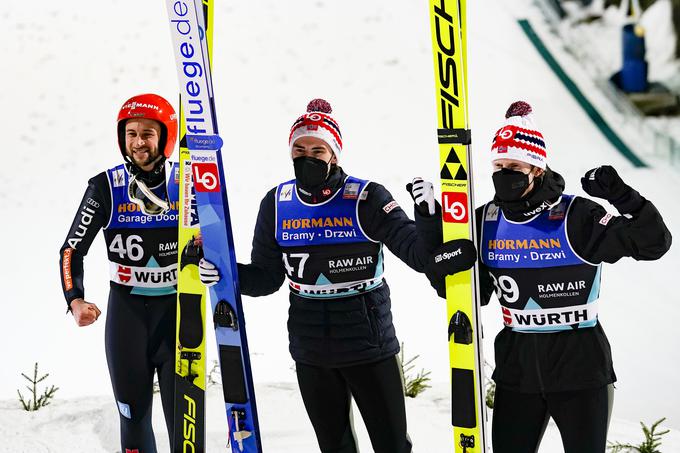 Marius Lindvik je zmagal v Oslu, na stopničke sta se povzpela še Markus Eisenbichler in Robert Johansson. | Foto: Guliverimage/Vladimir Fedorenko