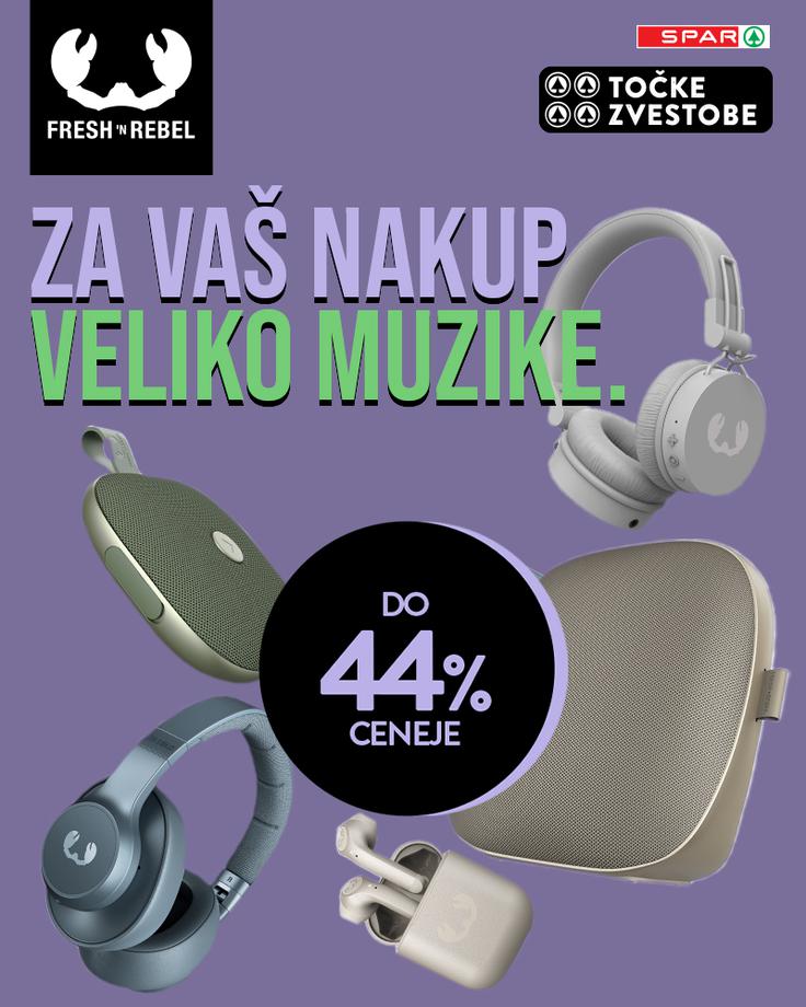 Uživaj v glasbi s trendi dodatki Fresh ’n’ Rebel. | Foto: Spar
