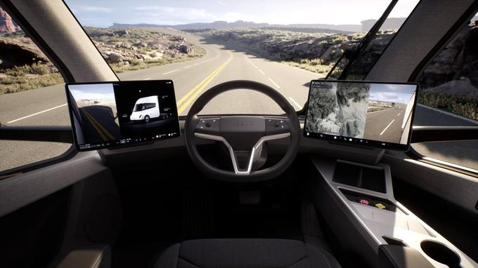 Posebnost Teslinega tovornjaka je tudi sedež na sredini vozniške kabine.  | Foto: Tesla