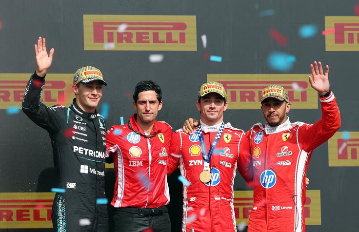 Najboljši trije v Silverstonu. | Foto: Reuters