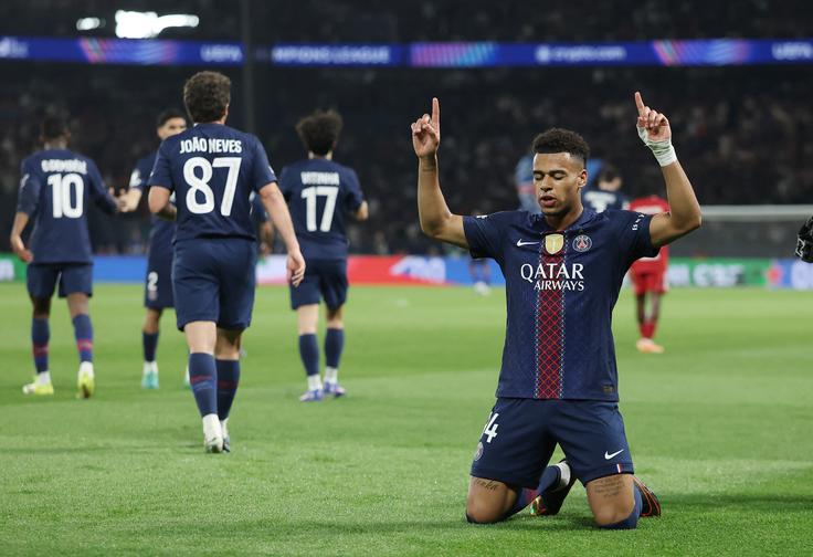 Desire Doue je PSG popeljal do vodstva v 11. minuti. | Foto: Reuters