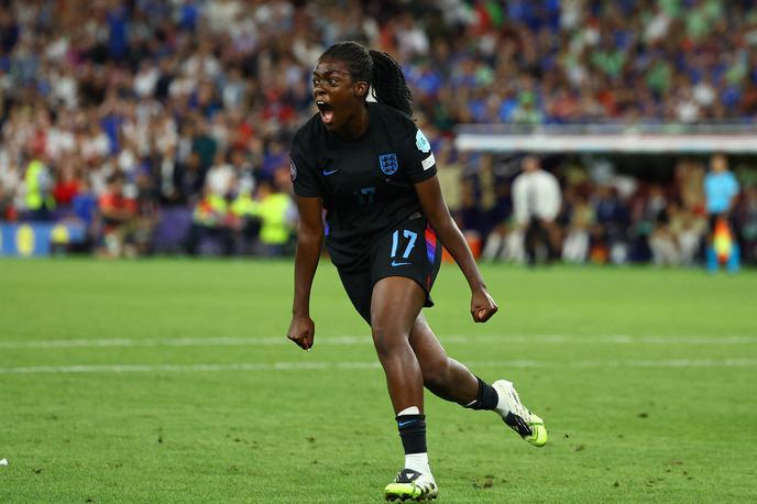 Euro 2025 polfinale Anglija Italija Michelle Agyemang | Michelle Agyemang je v šesti minuti sodničinega dodatka tekme zadela za izenačenje na 1:1. | Foto Reuters