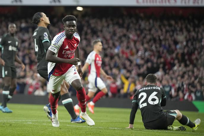 Bukayo Saka, Arsenal | Arsenal je dvakrat povedel, a Liverpool se je obakrat vrnil. | Foto Guliverimage