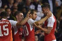 Arsenal izločil Tottenham, Liverpool proti četrtoligašu šele po 11-metrovkah