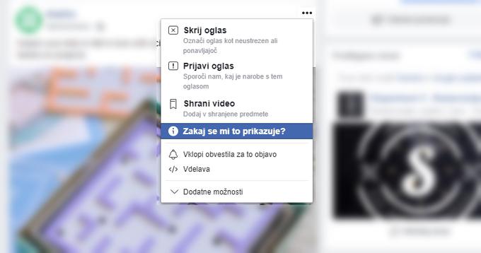 Facebook oglaševanje | Foto: Matic Tomšič / Posnetek zaslona