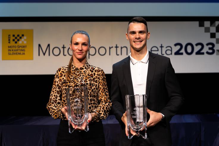 Tjaša Fifer in Tim Gajser, motošportnika leta po izboru AMZS. | Foto: Damjan Končar/AMZS