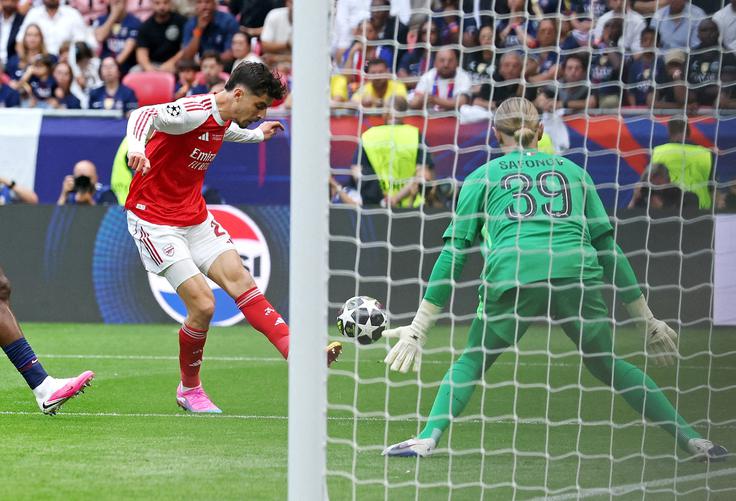 Kai Havertz je zadel za vodstvo Arsenala z 1:0. | Foto: Reuters