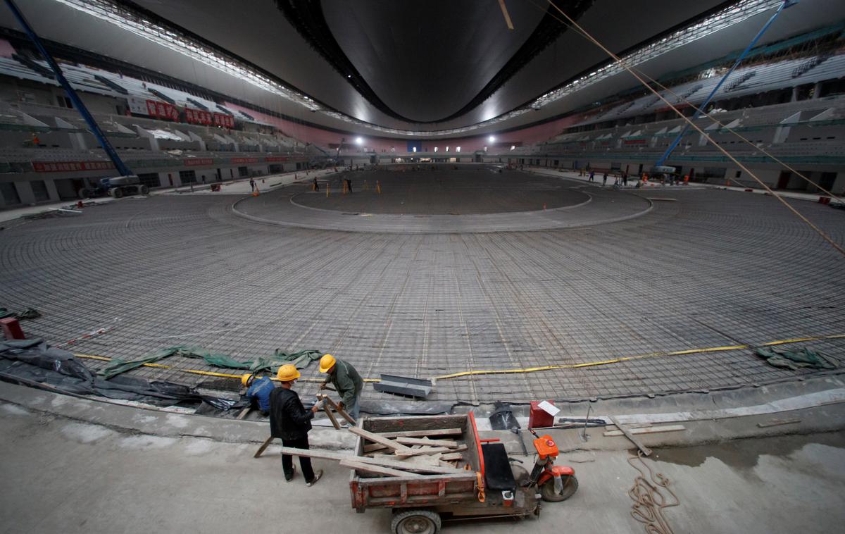 Peking 2022 | V Pekingu že gradijo olimpijske objekte. | Foto Reuters