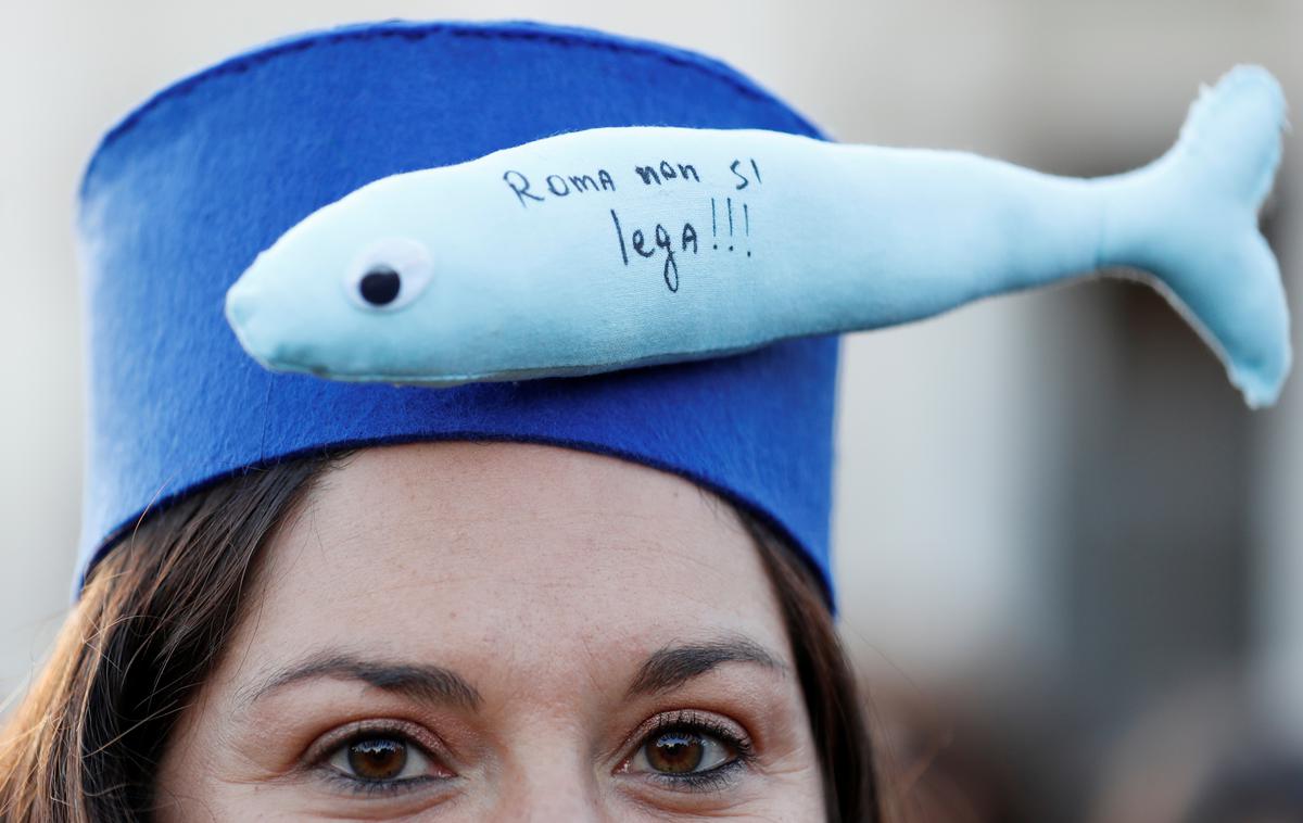 sardine Rim Italija shod protesti | Foto Reuters