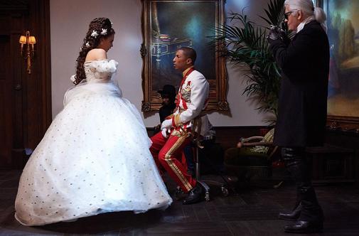 Karl Lagerfeld, Pharrell Williams in Cara Delevingne skupaj posneli film