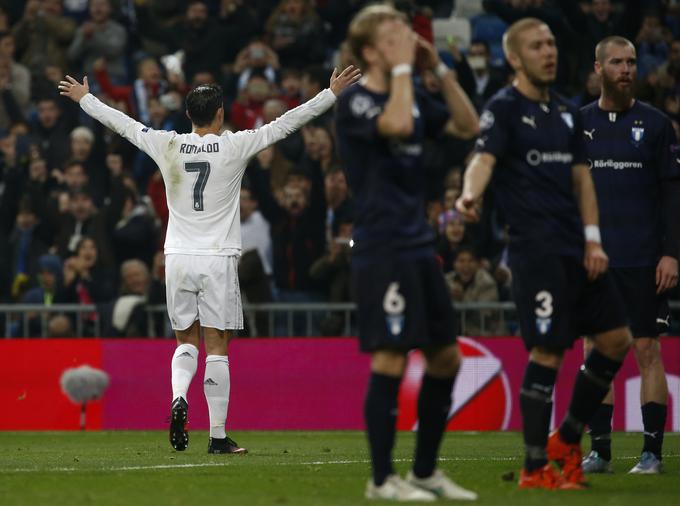 Cristiano Ronaldo je leta 2015 v Madridu kar štirikrat premagal vratarja švedskega prvaka. | Foto: Reuters