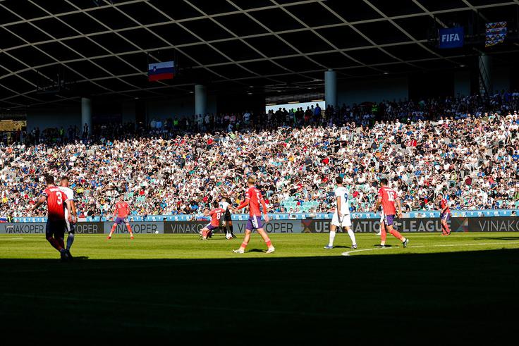 Škotska je na uvodni tekmi lige narodov v Ljubljani namučila Slovenijo, ki se je lahko zahvalila kapetanu Janu Oblaku, da je ostala neporažena (0:0). | Foto: Aleš Fevžer