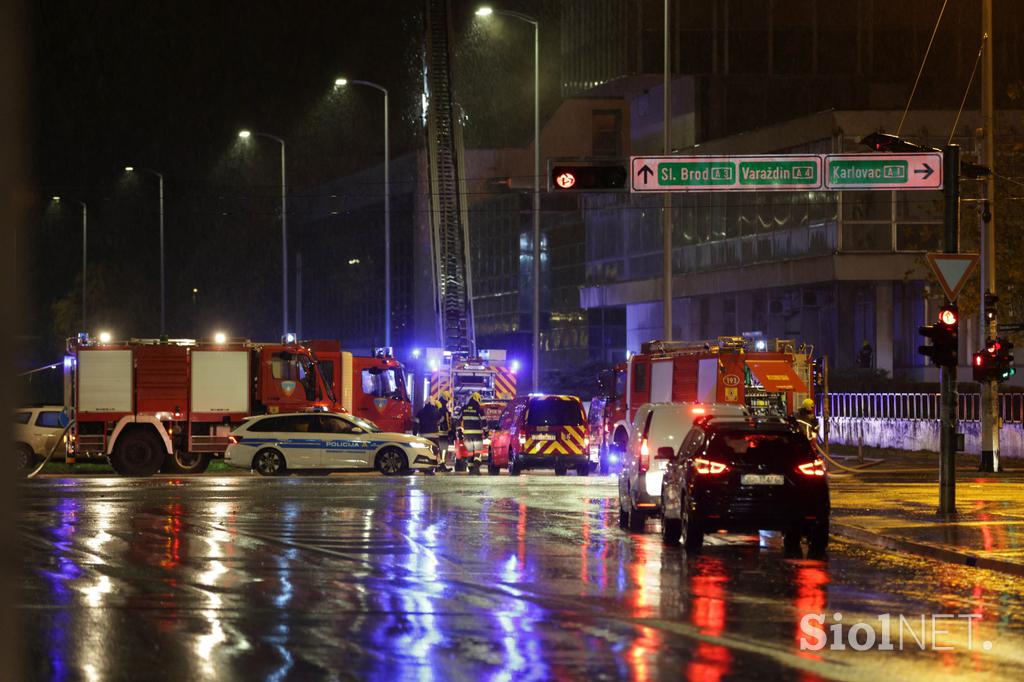 požar, Zagreb, Vjesnik, gasilci, ogenj, nebotičnik, stolpnica