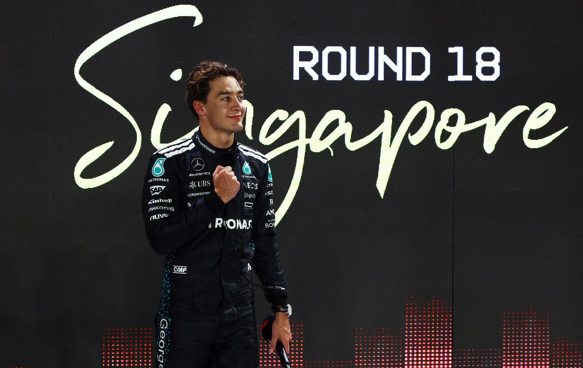 Singapur George Russell | George Russell je bil še sam presenečen nad prvim rezultatom kvalifikacij. | Foto Reuters