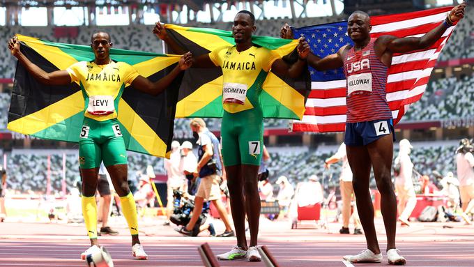 Na zmagovalnem odru so se znašli Jamajčana in Američan. | Foto: Reuters