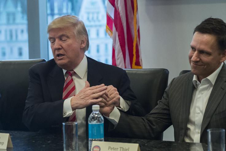 Predsednik ZDA Donald Trump in Peter Thiel (desno) | Foto: Guliverimage