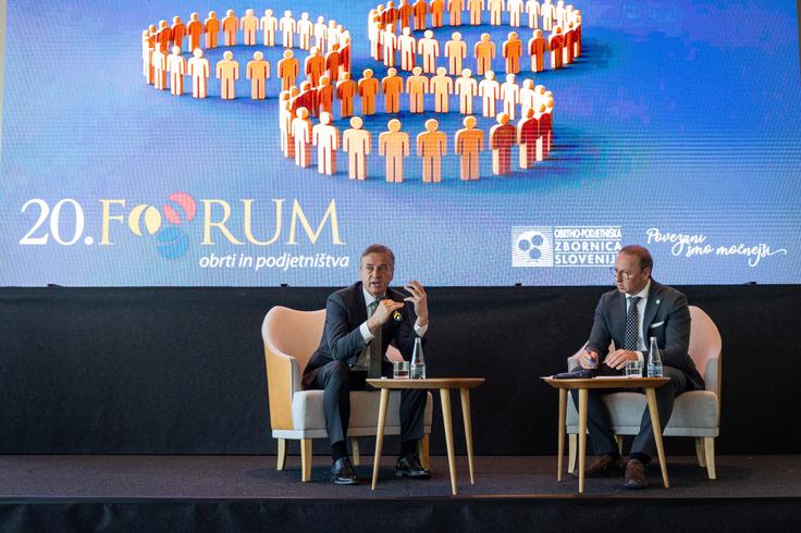 Jubilejni 20. Forum obrti in podjetništva. Strokovni panel s predsedniki političnih strank. | Foto: STA
