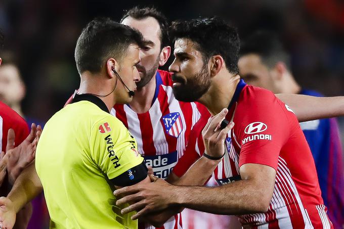 Diego Costa je v koledarskem letu 2019 za Atletico v španskem prvenstvu zbral en zadetek in ... en rdeči karton! | Foto: Guliverimage/Getty Images