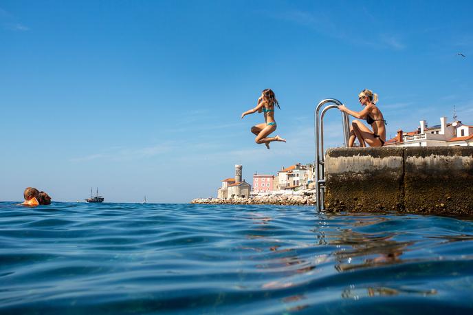 morje kopanje Piran | Jadransko morje ima 26 stopinj. | Foto Matic Klanšek Velej/Sportida