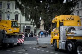 Novoletna smreka v Ljubljani Prešernov trg
