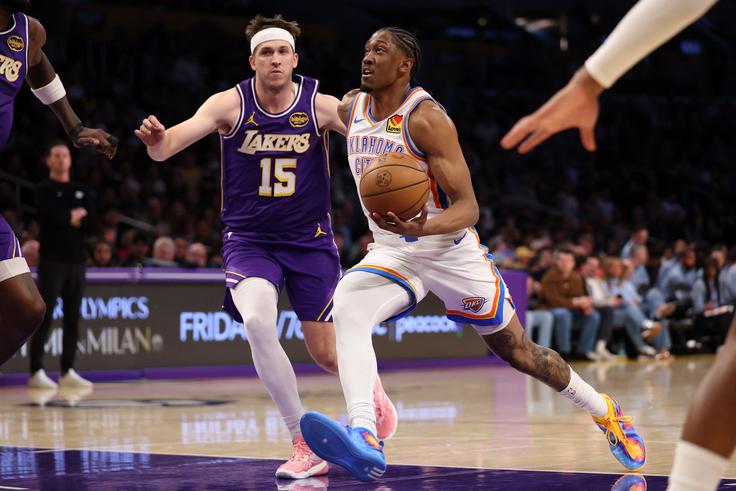 Jalen Williams se je vrnil po desetih tekmah in popeljal OKC do zmage v Los Angelesu s 23 točkami. | Foto: Reuters