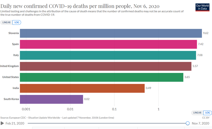 Po podatkih Univerze v Oxfordu je imela Slovenija v petek največ novih smrtnih primerov zaradi bolezni covid-19 na milijon prebivalcev na svetu. | Foto: zajem zaslona/Diamond villas resort
