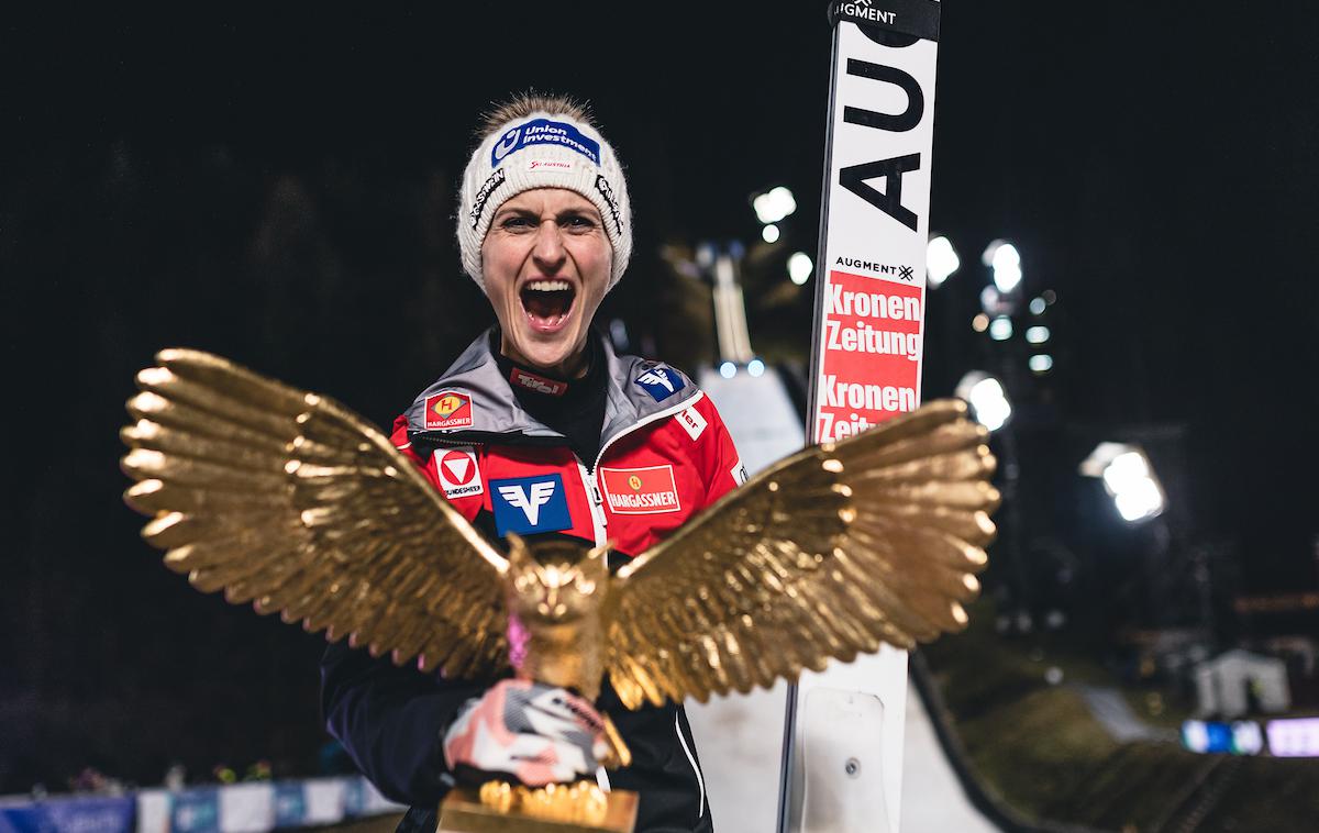 Eva Pinkelnig Ljubno 2023 | Kot kaže, je Eva Pinkelnig zadnja zmagovalka silvestrske turneje na Ljubnem, saj se ta seli na drugo lokacijo. | Foto Blaž Weindorfer/Sportida