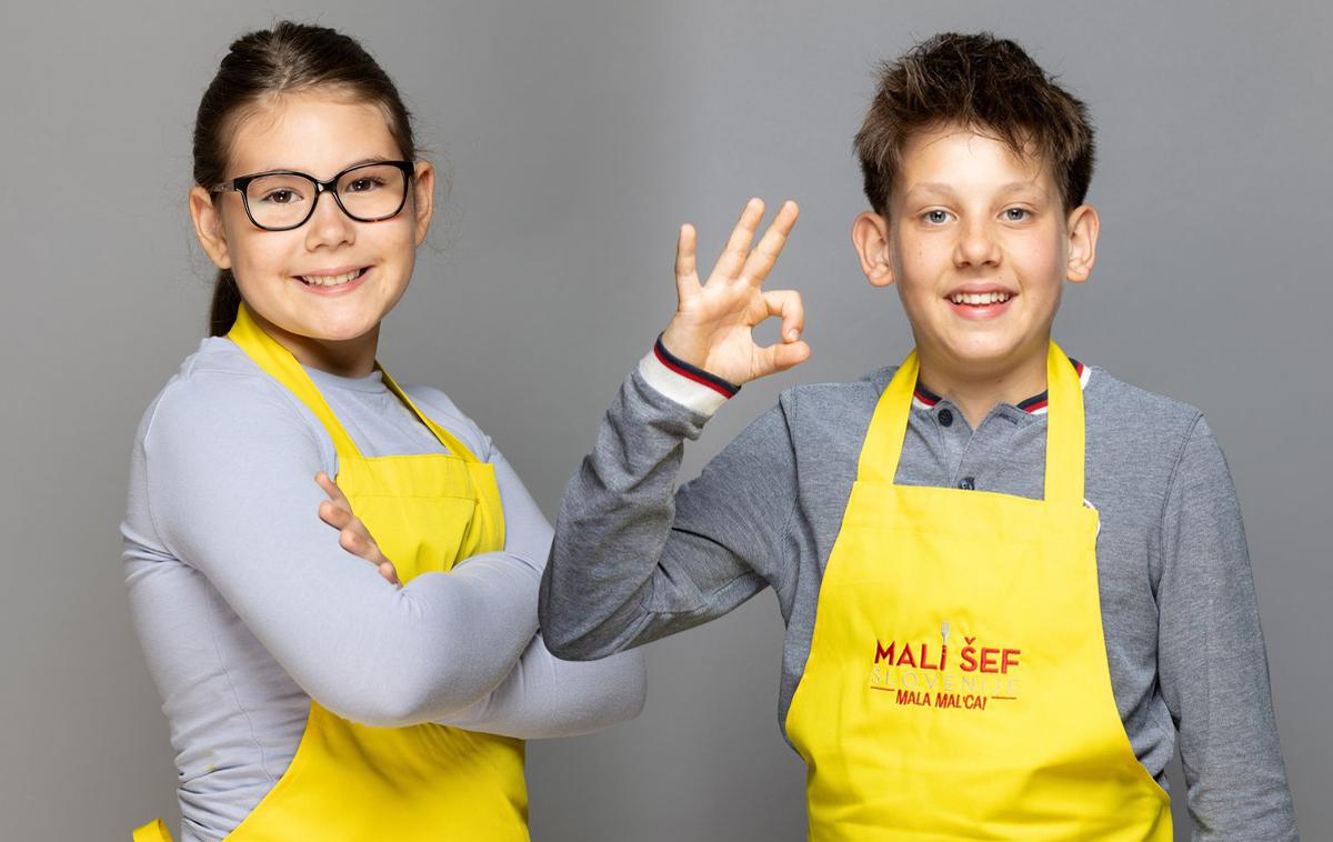 Mini chef Sia Jugovic Perjet, Vid Vovk | Za naziv Mali šef Slovenije se bosta v kuharskem šovu pomerila tudi Sia Jugovic Perjet in Vid Vovk.  | Foto Pop TV