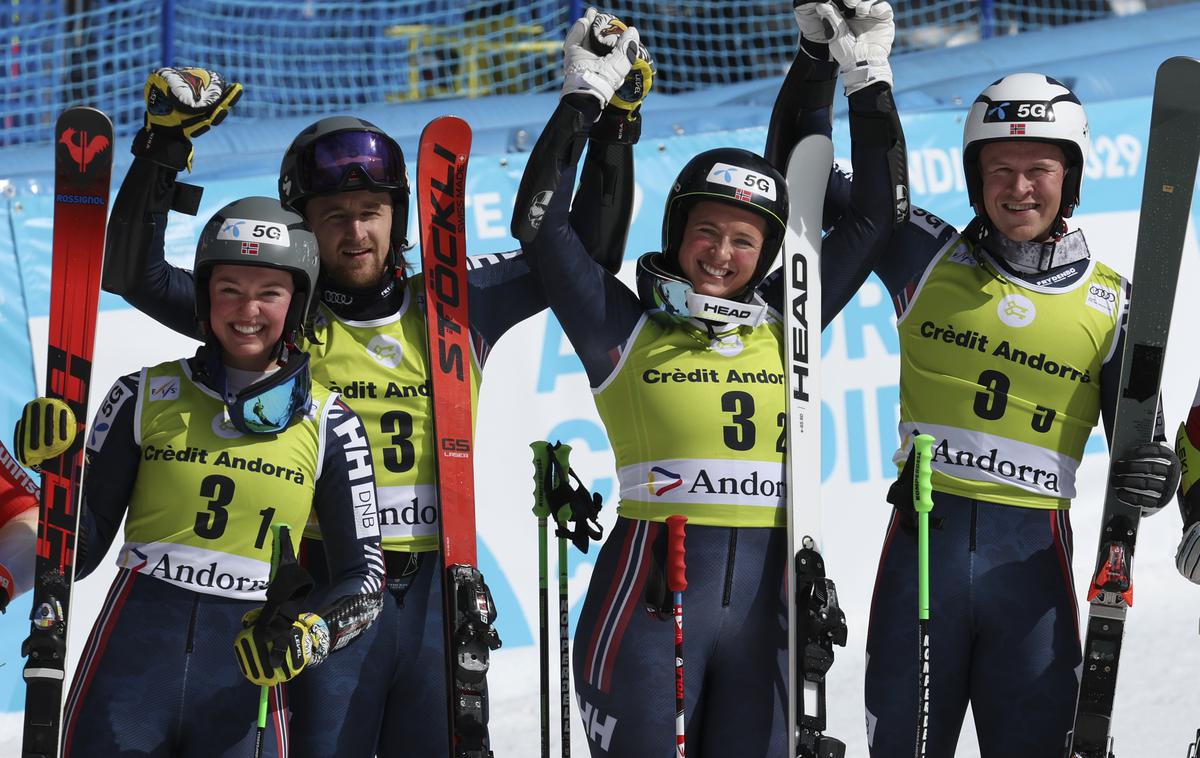 ekipna tekma, Andora | Norveška ekipa je zmagovalka mešane ekipne paralelne tekme v Soldeuu. | Foto Guliverimage