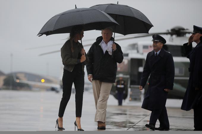 Na prizadeto območje se je odpravil tudi Donald Trump z ženo Melanio. | Foto: Reuters