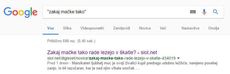Google iskanje | Foto: Matic Tomšič