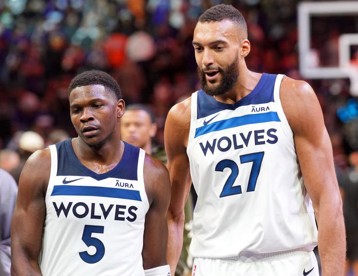 Anthony Edwards trenutno igra na ravni MVP, Rudy Gobert je dobil priznanje za najboljšega obrambnega igralca lige. | Foto: Reuters