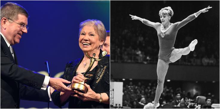 Ruska telovadka Larisa Latinina je na treh olimpijskih igrah osvojila 18 olimpijskih medalj in je edina predstavnica na lestvici najboljših petih udeležencev poletnih olimpijskih iger.  | Foto: Getty Images