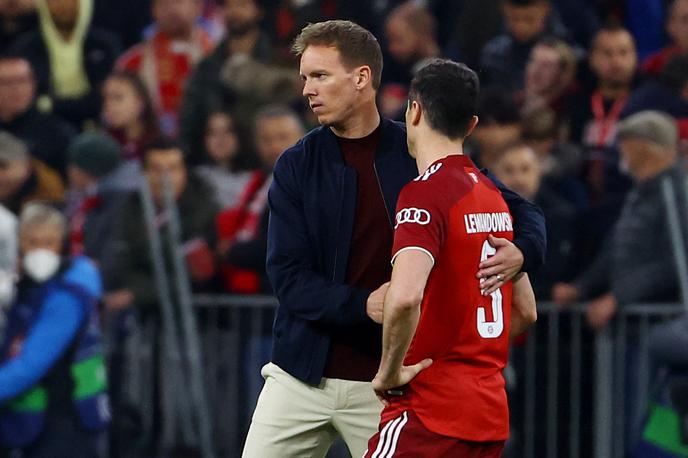 Bayern Nagelsmann Lewandowski | Julian Nagelsmann in Robert Lewandowaski razočarana po izpadu iz lige prvakov. | Foto Reuters