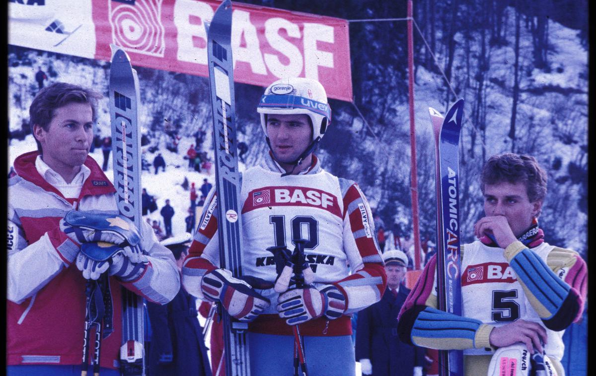Rok Petrovič Kranjska Gora 1986 | Rok Petrovič je vseh svojih pet slalomskih zmag v svetovnem pokalu dosegel v sezoni 1985/86. V tej je osvojil tudi mali kristalni globus. | Foto Bobo