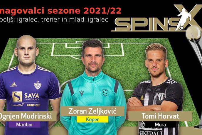 Spins XI 2022 | Zmagovalci izbora SPINS XI za sezono 2021/22 so Ognjen Mudrinski, Zoran Zeljković in Tomi Horvat. | Foto SPINS