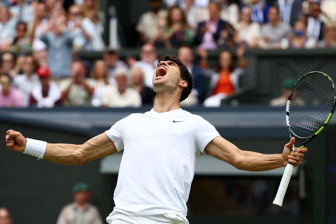Wimbledon Carlos Alcaraz | Carlos Alcaraz v Wimbledonu brani lansko lovoriko. | Foto Reuters