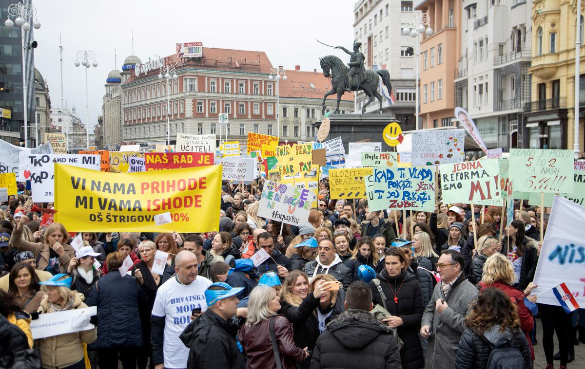 Zagreb protest učiteljev | Foto Reuters
