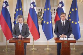Posvet z vodji poslanskih skupin: Borut Pahor, Robert Golob.