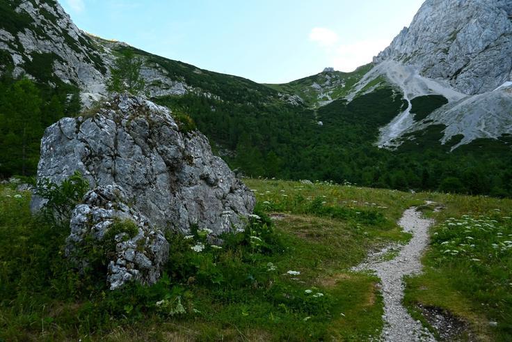 Pogled navzgor od Pastirjev na Kamniško sedlo | Foto: Matej Podgoršek
