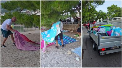 Tako so v Makarski s plaže odstranili vse "rezervacije" z brisačami #video