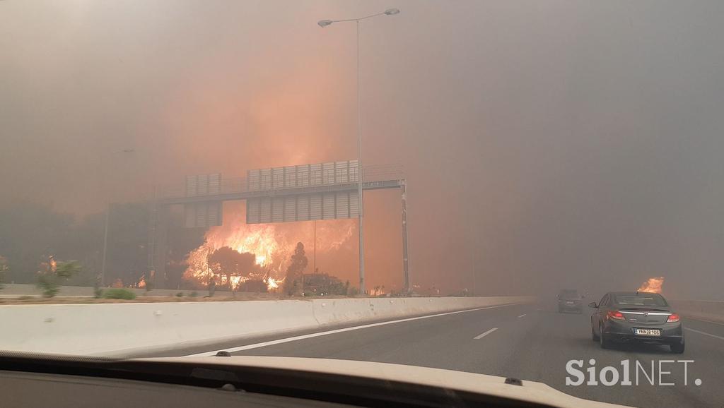 Grčija požar avtocesta
