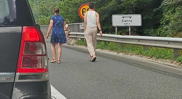 Šokantni prizori s štajerske avtoceste: vožnja v napačno smer, otroci na vozišču