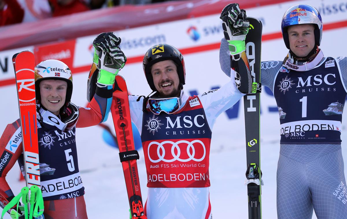 top 3 | Troboj, ki postaja dvoboj: Kristoffersen, Hirscher in Pinturault. | Foto Sportida