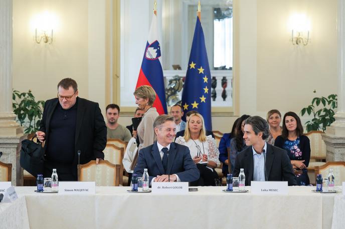 Robert Golob, vlada, posvet o dolgotrajni oskrbi | "Ne smemo in ne bomo se ustavili, projekt mora teči skladno s časovnico," je po posvetu dejal premier Golob. | Foto Daniel Novakovič/STA