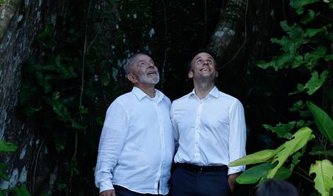 "Poročne fotografije" Macrona in brazilskega kolega sprožile val kritik #video
