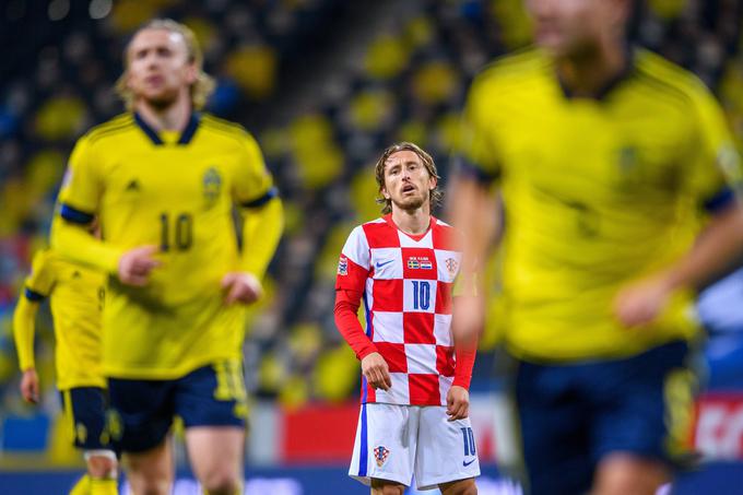 Razočarani kapetan Hrvaške Luka Modrić je s svetovnimi podprvaki izgubil tudi na Švedskem. | Foto: Guliverimage/Vladimir Fedorenko