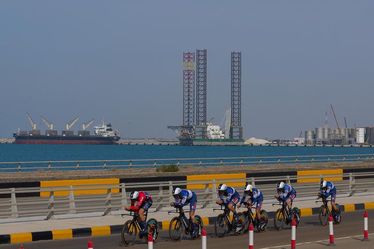 Kolesarji ekipe Soudal-Quick na ekipnem kronometru. | Foto: Sprint Cycling Agency