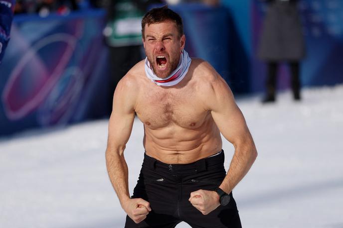 Benjamin Karl | Dvakratni olimpijski prvak v deskanju Benjamin Karl je najnovejši olimpijski uspeh proslavil v slogu idola Hermana Maierja.  | Foto Reuters