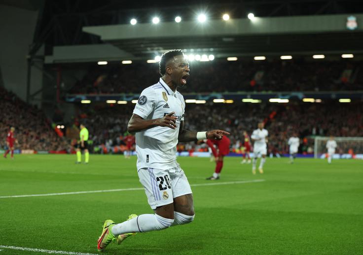 Vinicius Jr. je vrnil Real v igro in z dvema zadetkoma izenačil na 2:2. | Foto: Reuters
